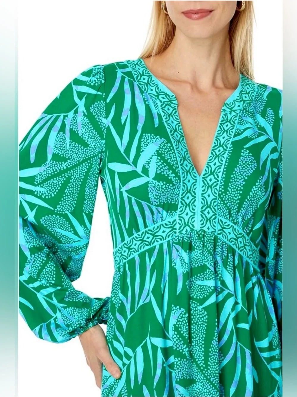 NWT! Lilly Pulitzer WEXLEE Maxi Dress FIDDLE LEAF GREEN ITS A JUNGLE OUT THERE - Picture 5 of 10